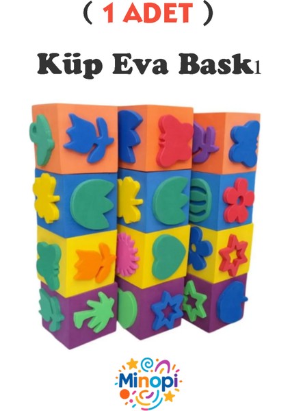 ( 1 Adet ) Sünger Baskı Eva Küp Boyama Süngeri Şekilli Süngerler 5x5 cm