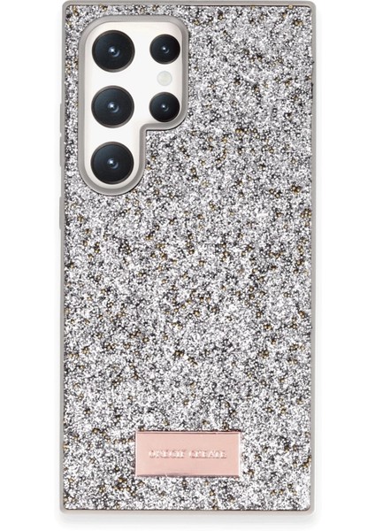 Samsung Galaxy S23 Ultra Uyumlu Parlak Simli Taşlı Premium Kalite Kadın Telefon Kılıfı Kapak