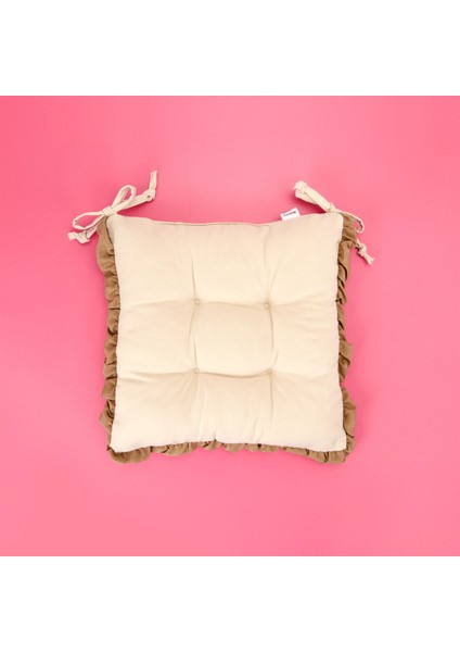 Soft Maia Sandalye Minderi - Bej - 40X40 cm