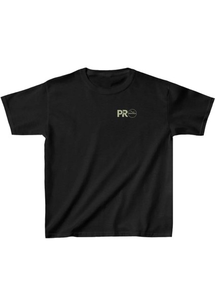 Unisex Çocuk Baskılı T-Shirt - Siyah