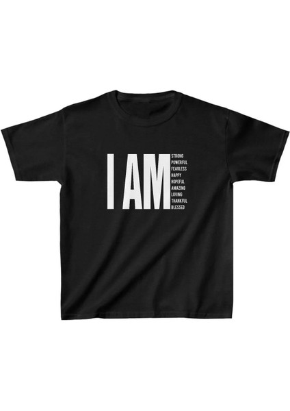 Unisex Çocuk Baskılı T-Shirt - Siyah