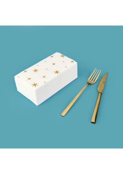 Kitchen 25'li Yıldız Desen Peçete - Beyaz - 16X8 cm modelleri