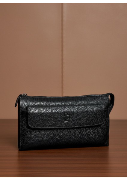 Erkek Deri Clutch El Çantası | Hakiki Deri Şık Günlük ve Ofis Çok Gözlü Kullanım