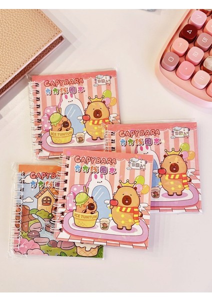 Capybara Kapibara 6 Sayfa Sticker 12 Sayfa Not Defteri Stickerlı Not Defteri Tekli