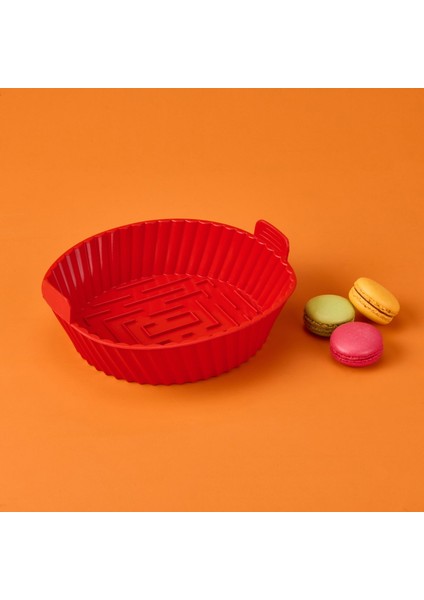 Silikon Yuvarlak Airfryer Kalıbı - Kırmızı fiyatları