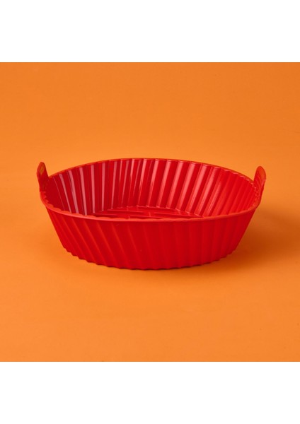 Silikon Yuvarlak Airfryer Kalıbı - Kırmızı modelleri