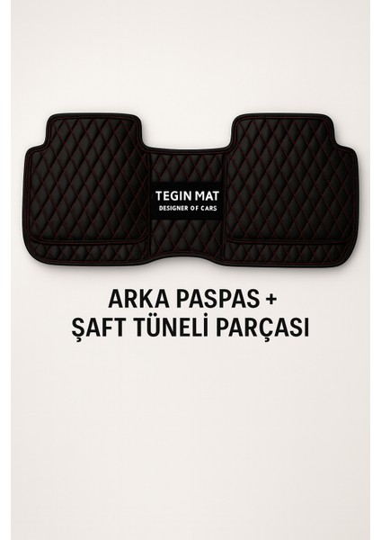 Skoda Fabia 2007-2014 Arası 8d Araca Özel Havuzlu Suni Deri Paspas Siyah Kırmızı (Tam Kaplama, 11 Mm, Kokusuz) fırsatları