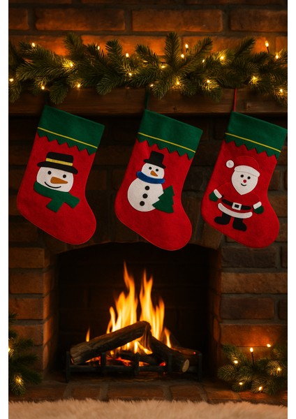 Yılbaşı Dekor Çorap I 5 Adet Şömine Çorap Yılbaşı Duvar Süsü fiyatları