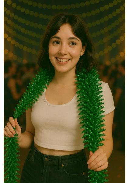 Yeşil Yılbaşı Garland Doğum Günü Simi Çam Ağacı Süsü 200 cm Boyuna Boyuna Asılan Süsleme Sim fiyatları