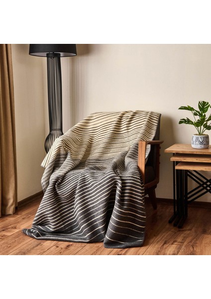 Soft Victor Pamuklu Tv Battaniyesi - Antrasit - 130X170 cm