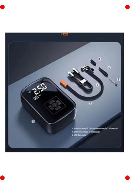 Taşınabilir Kablosuz Lastik Şişirici - Dijital Ekranlı modelleri