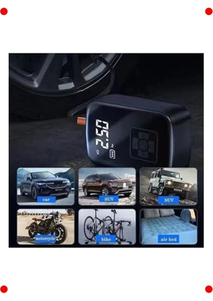 Taşınabilir Kablosuz Lastik Şişirici - Dijital Ekranlı fırsatları