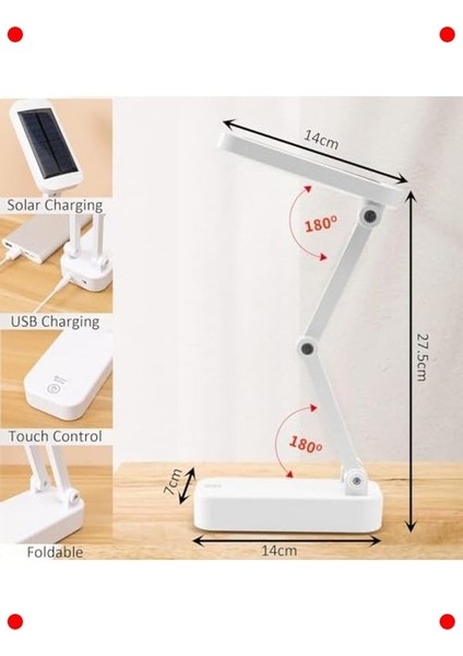Güneş Enerjili & USB Şarjlı Esnek Okuma Lambası fırsatları