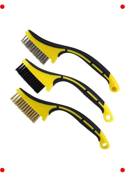 3'lü Metal Fırça Seti - Çok Amaçlı Temizlik & Pas Sökücü