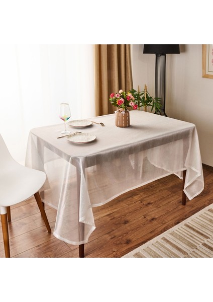 Soft Party Masa Örtüsü - Beyaz - 140X220 cm