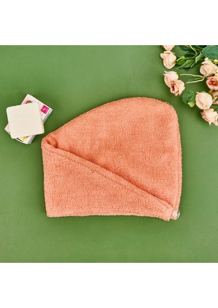 Mikrofiber Saç Havlusu - Somon - 57X27 cm