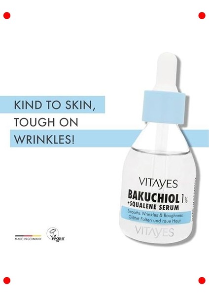 Bakuchiol ve Squalane Vegan Kırışık Karşıtı Serum 30 ml modelleri