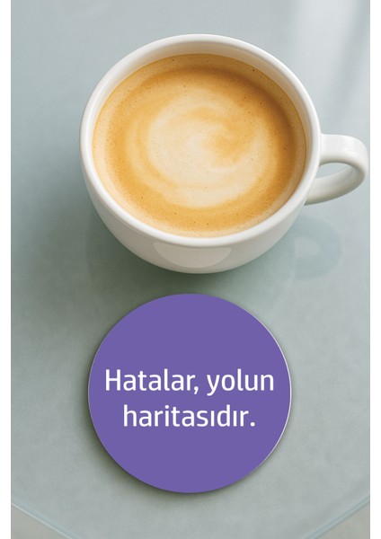 Yuvarlak Pleksi Bardak Altlığı Baskı Desenli Tekli Yol Haritası