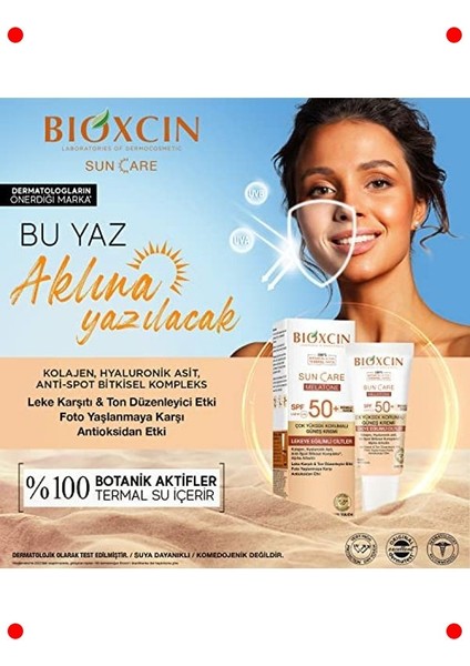 Lekeli Ciltler Için Renkli SPF50+ Yüz Güneş Kremi 50ML indirimleri