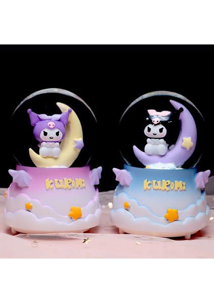 Ay Üzerinde Kuromi Tasarım Orta Boy Işıklı Müzikli Kar Küresi fiyatları