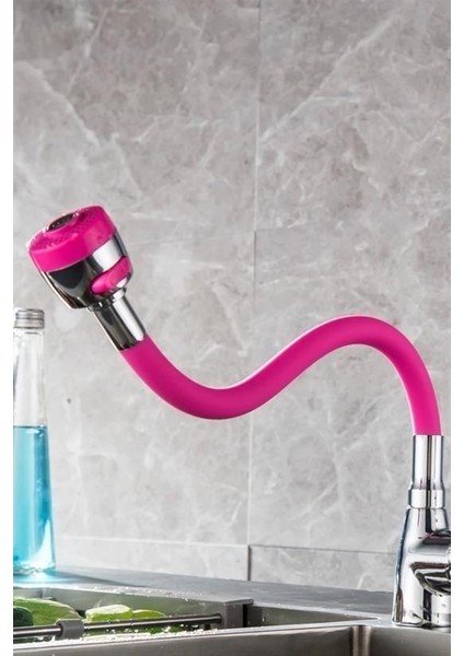 Buffer® Oynar Başlıklı Tasarruflu Kubar Musluk Borusu ve Başlığı Pembe