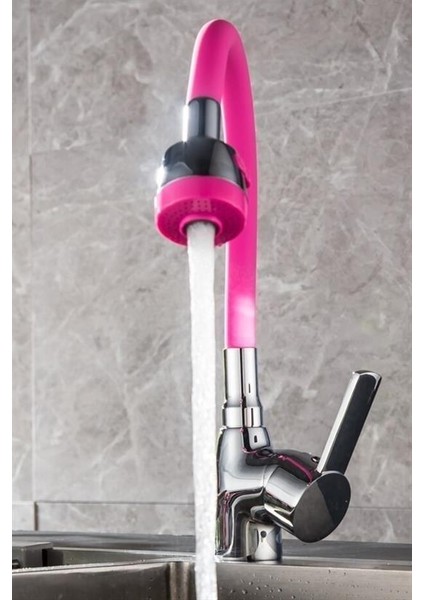 Buffer® Oynar Başlıklı Tasarruflu Kubar Musluk Borusu ve Başlığı Pembe