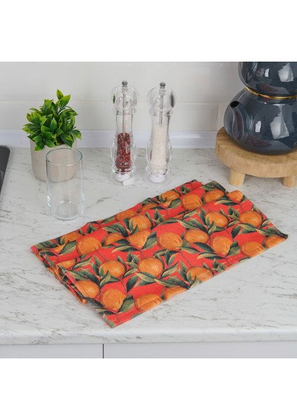 Soft Randig Mutfak Havlusu - Turuncu - 40X66 cm