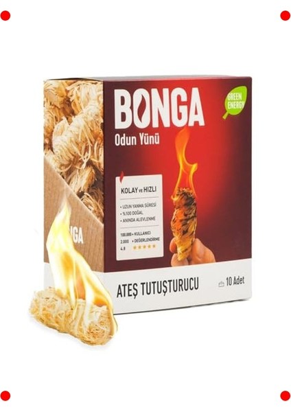 Doğal Odun Yünü Tutuşturucu (10 Adet)