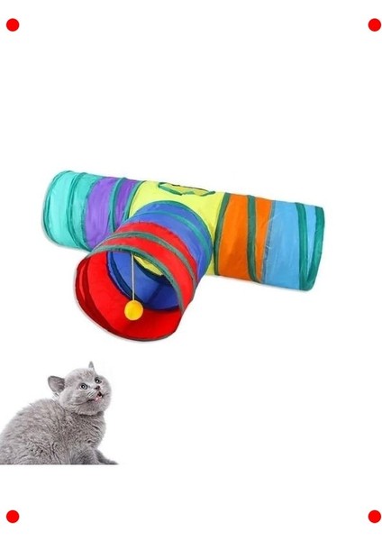 Katlanır Gökkuşağı Kedi & Köpek Oyun Tüneli