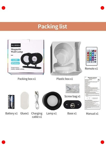 Şarjlı Manyetik LED Lamba - Uzaktan Kumandalı - Siyah fırsatları