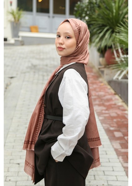 Hint Ipek Premium Lux Original Monogram Şal (Ipek Vual, Özel Seri, Yüksek Kalite, Hafif, Rahat, Şık, Tesettür Giyim, Shawl, Hijab)