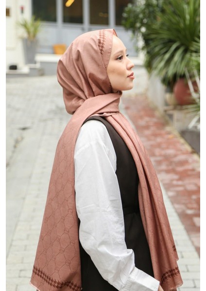 Hint Ipek Premium Lux Original Monogram Şal (Ipek Vual, Özel Seri, Yüksek Kalite, Hafif, Rahat, Şık, Tesettür Giyim, Shawl, Hijab)