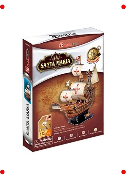Santa Maria Gemisi 3D Yapboz (113 Parça) fiyatları
