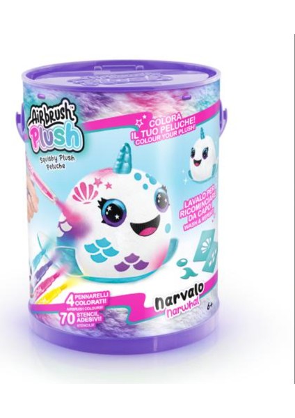 Airbrush Plush Neon Boyanıp Yıkanabilen Peluş Balina