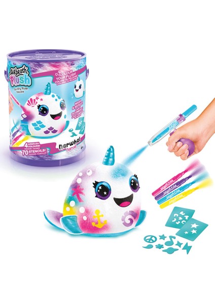 Airbrush Plush Neon Boyanıp Yıkanabilen Peluş Balina modelleri