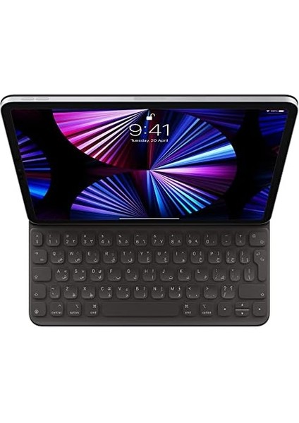 Smart Keyboard Folio: 11 Inç iPad Pro ve iPad Air (4. ve 5. Nesil) Için iPad Klavyesi ve Kılıfı, Iki Farklı Görüntüleme Açısı, Ön ve Arka Koruma, Arapça modelleri