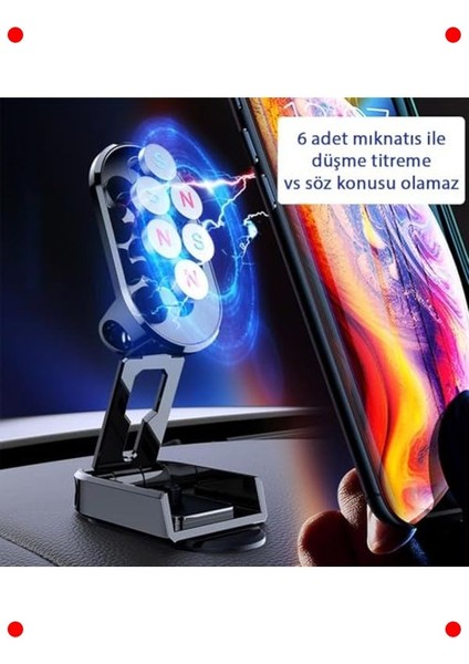 Alüminyum Araç Telefon Tutucu 360° Döner - Siyah modelleri