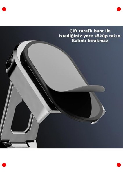 Alüminyum Araç Telefon Tutucu 360° Döner - Siyah fırsatları