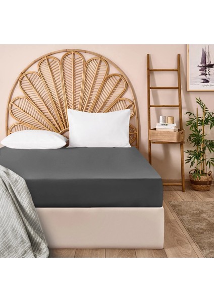 Soft Basic Tek Kişilik Lastikli Çarşaf - Antrasit - 100X200 cm