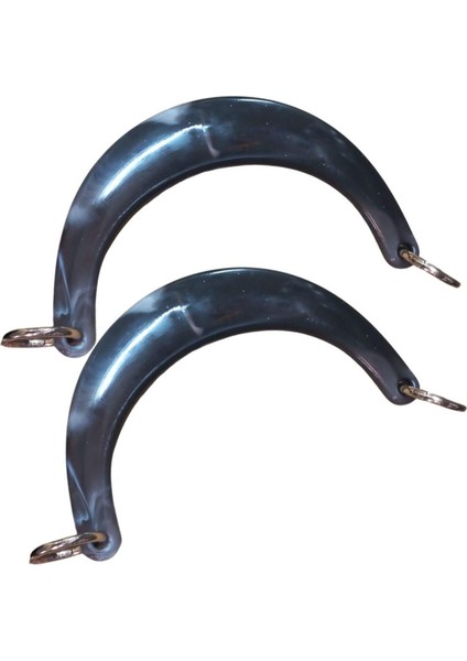 Çanta Sapı Ay Model Siyah Dalgalı 17 cm