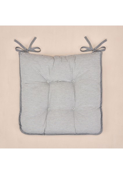 Soft Elegant Curves Ince Çizgili Sandalye Minderi - Ekru / Siyah - 43X43 cm modelleri