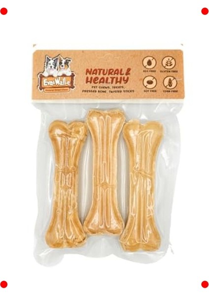 Doğal Pres Köpek Çiğneme Kemiği Seti 3'lü (12CM)