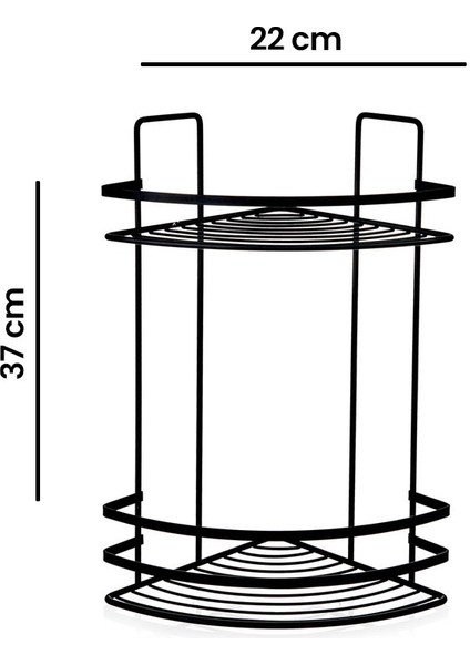 2 Katlı Lamalı Duş Rafı - Siyah fiyatları