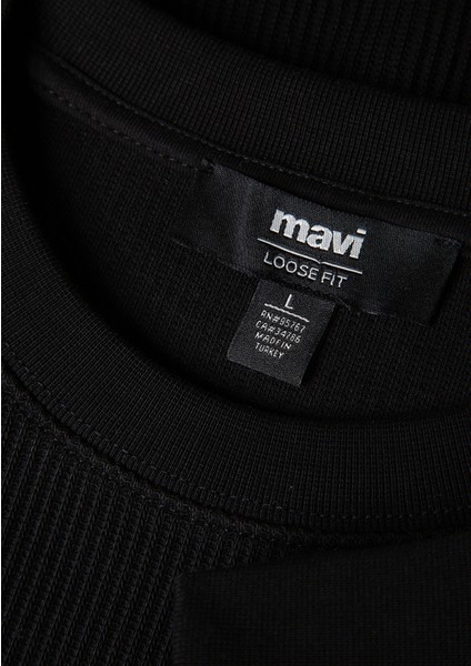 Siyah Dokulu Sweatshirt 0S10407-900