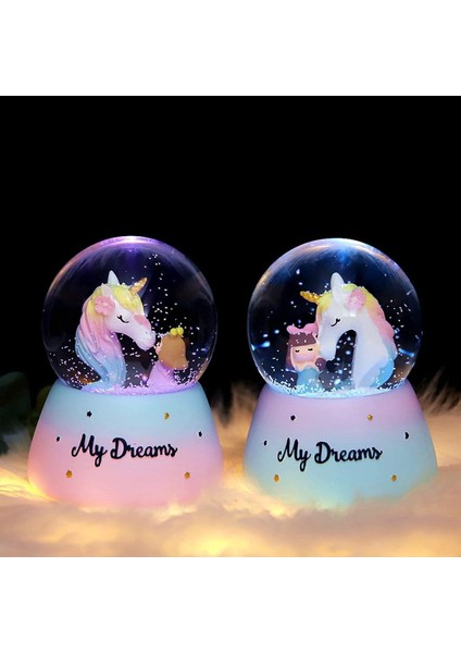 Unicorn Orta Boy Işıklı Müzikli Kar Küresi fırsatları