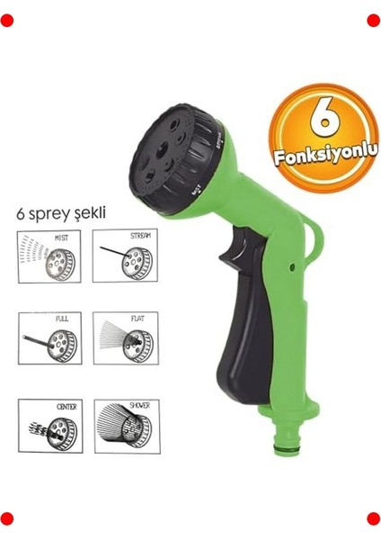 6 Fonksiyonlu Otomatik Araba Yıkama ve Bahçe Sulama Tabancası fiyatları