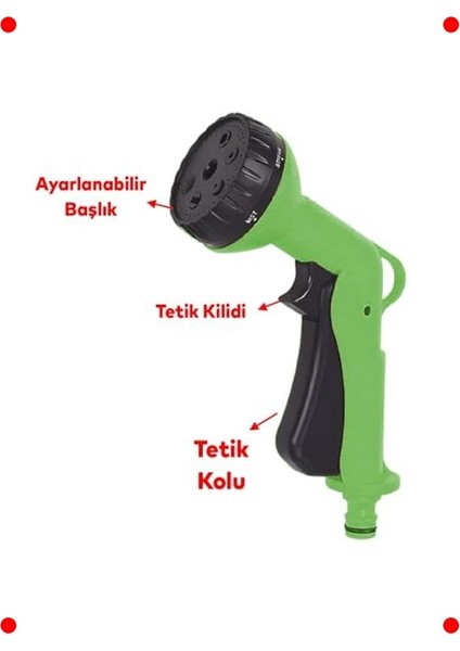 6 Fonksiyonlu Otomatik Araba Yıkama ve Bahçe Sulama Tabancası modelleri