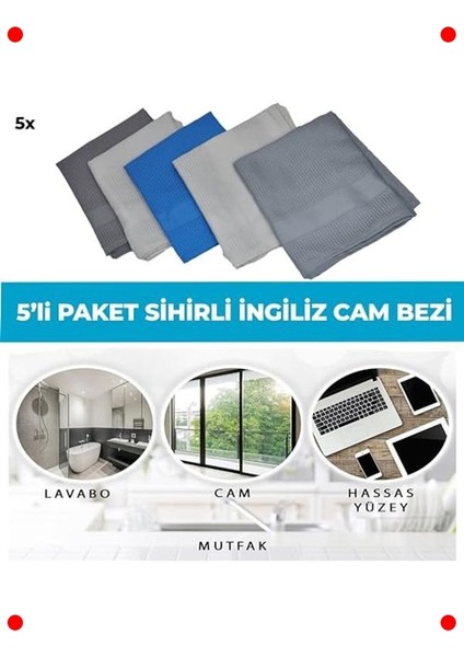 5'li Mikrofiber Temizlik Bezi Seti (60X40 Cm) fiyatları