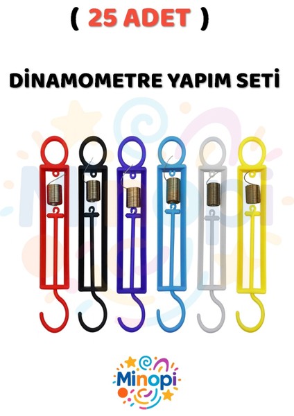 ( 25 Adet ) Dinamometre Deney Yapım Seti Deney Proje Tasarım Dinomometre Modeli Deney Malzemesi