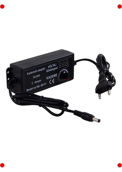 Ayarlı Dijital Ekranlı Güç Adaptörü 3-24V 2A